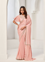 Nakshatra Peach Silk Saree