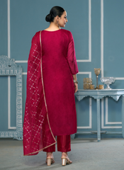 Nakshatra Maroon Daily Wear Salwar Kameez