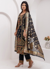 Nakshatra Readymade Black Silk Suit