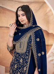 Nakshatra Blue Readymade Plazzo Suit