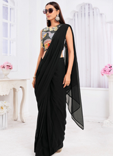 Nakshatra Bold Black embroided Sari