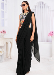 Nakshatra Bold Black embroided Sari