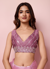 Nakshatra Pink Burberry silk saree