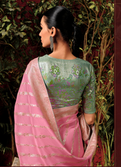 Elegance in Pink Magenta Dola Silk Saree