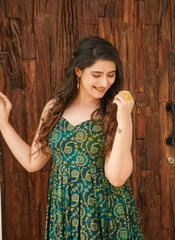 Nakshatra Green Readymade Long Gown