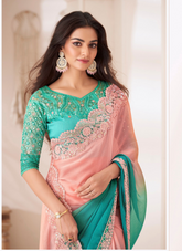 Nakshatra Blue Chiffon Saree