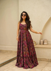 Nakshatra Purple Readymade Long Gown