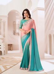 Nakshatra Blue Chiffon Saree