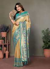 Nakshatra Chiku Banarasi Tissue Silk Saree