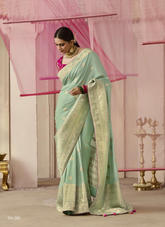 Nakshatra Light Green silk saree