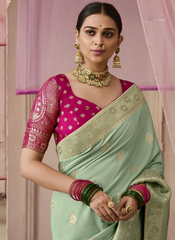 Nakshatra Light Green silk saree