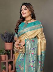 Nakshatra Chiku Banarasi Tissue Silk Saree