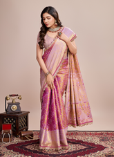Nakshatra Purple Zari Silk Saree