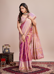 Nakshatra Purple Zari Silk Saree
