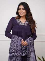 Nakshatra Purple Ethnic Kurta Set