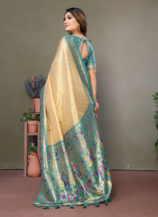 Nakshatra Chiku Banarasi Tissue Silk Saree