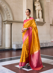 Nakshatra Orange Silk Saree