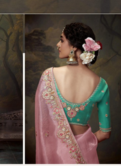 Nakshatra Stunning Pink Embroidery Saree