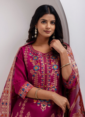 Nakshatra Readymade Purple Silk Suit