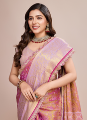 Nakshatra Purple Zari Silk Saree