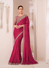 Nakshatra Red Chiffon Saree
