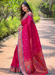 Nakshatra Pink Paithini Silk saree