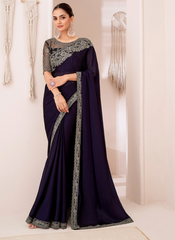 Nakshatra Blue Chiffon Saree