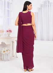 Nakshatra Mystical Maroon embroided Sari