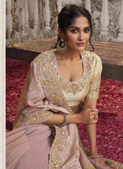 Radiant Rosewater Zari Saree