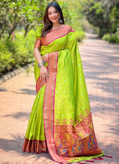 Nakshatra Green Paithini Silk saree