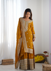 Nakshatra Ready to Wear Mustard Sharara Suit