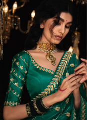 Ravishing Rama Green Indian saree