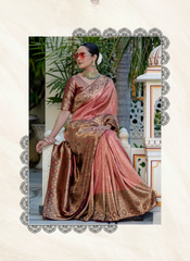 Nakshatra Peach Color Kanjivaram Silk Saree