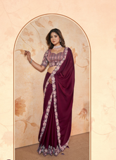 Royal Elegance Satin Chiffon Ensemble