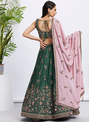 Nakshatra Green Embroidery Lehenga