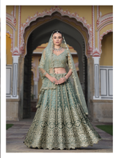 Nakshatra Pista Embroidered Bridesmaid Lehenga
