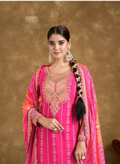 Nakshatra Bandhini Partywear Pink Dhoti Suit Set