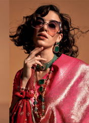 Nakshatra Pink Kanjeevaram saree