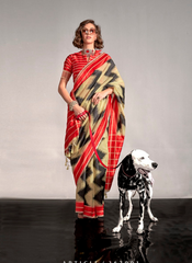 Nakshatra Geometric Zigzag saree