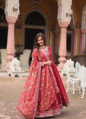 Nakshatra Maroon Party wear Indian Gown