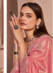 Nakshatra Peach Shimmery saree