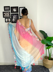 Nakshatra Ombre Multicolored Embroided Saree