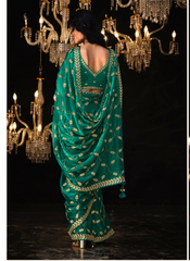 Ravishing Rama Green Indian saree