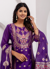 Nakshatra Readymade Lavender Silk Suit