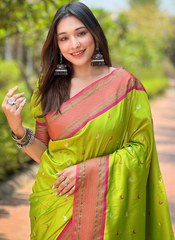 Nakshatra Green Paithini Silk saree