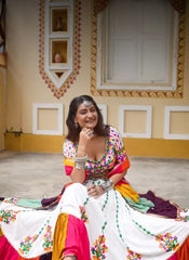 Nakshatra White Navratri Lehenga Choli