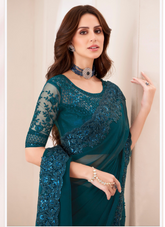 Nakshatra Green Chiffon Saree