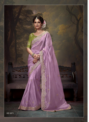 Nakshatra Stunning Lavender Embroidery Saree