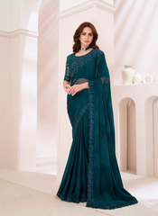 Nakshatra Green Chiffon Saree
