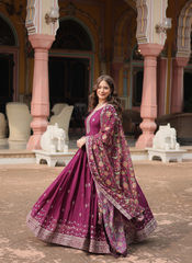 Nakshatra Wine Ready to Wear Indian Gown